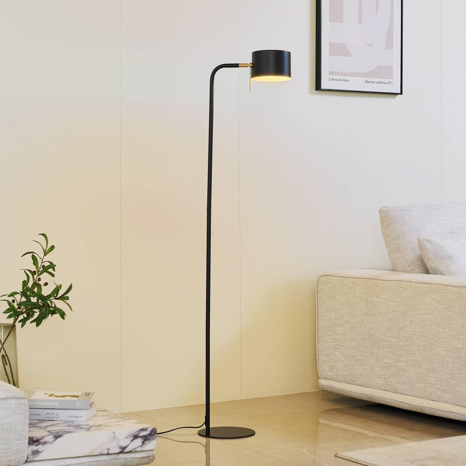 Lindby Lampa stojąca Kaida (nowoczesna) w kolorze czarnym z metalu (1 lampa, E27) - lampa stojąca, salon