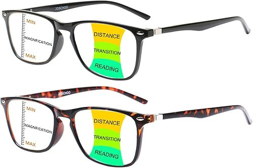 Miniatura 9 de BONCAMOR Paquete de 2 lentes de lectura progresivos multienfoque para hombres y mujeres, bloqueo de luz azul para computadora, lectores antifatiga
