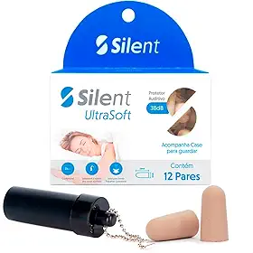 Protetor Auricular Silent Earplug 12 Pares Ultra mais alto de 38 dB, protetores auriculares confortáveis para dormir, ronco, viagem, shows, estudar, ruído alto (Bege)