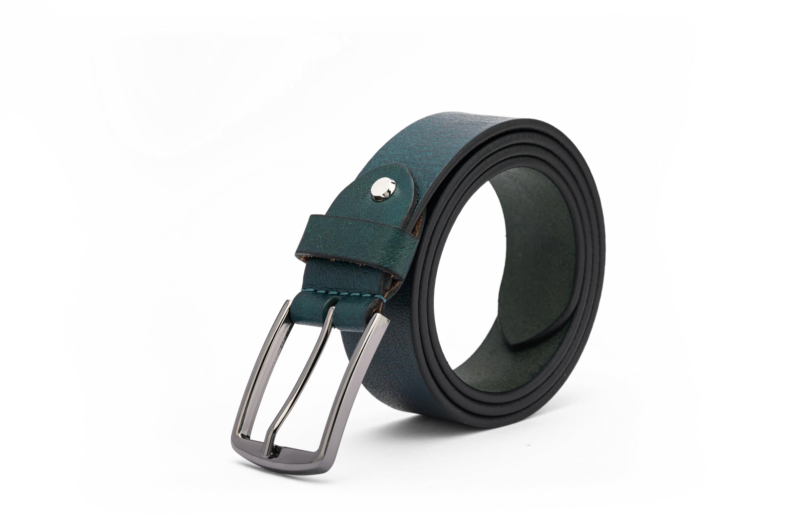 Buy Leather Company 35 MM Green Skin Printed Leather Men's Belt Buy Leather Company 35 MM Green Skin Printed Leather Men's Belt