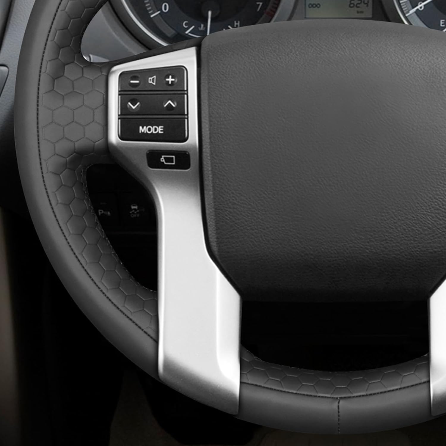 MEWANT Hand Sewn Steering Wheel Cover Wrap for Toyota 4Runner 2010-2024/Tacoma 2012-2023/Tundra 2014-2021/Sequoia 2014-2022 Steering Wheel Accessories