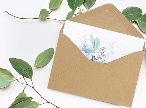 Miniatura 4 de ValBox 100 sobres de papel kraft marrón de 4.1 x 2.75 pulgadas, pequeños bolsillos sobre para tarjetas de regalo, tarjetas de notas pequeñas,