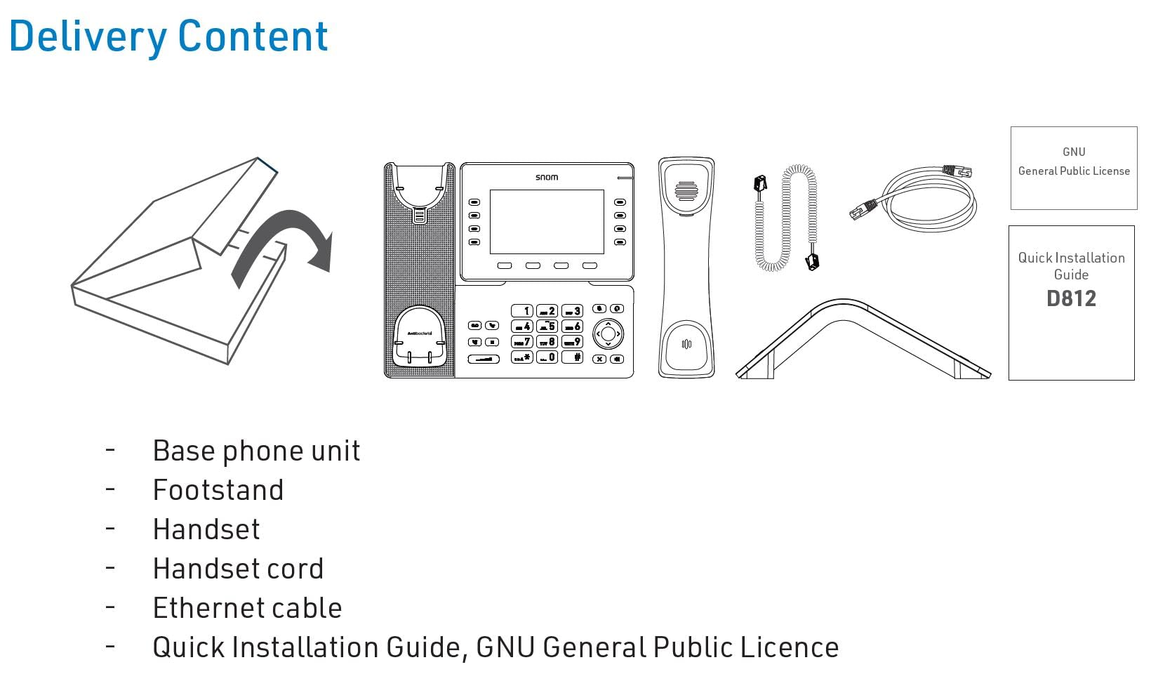 Snom D812 IP Teléfono Fijo con Pantalla a Color de 5 Pulgadas - Teléfono de Oficina con 8 Botones programables, Puerto USB y Carcasa antibacteriana para una comunicación eficiente | Teléfono de oficina VoIP con puerto PoE, Gigabit, USB y auriculares. Mode