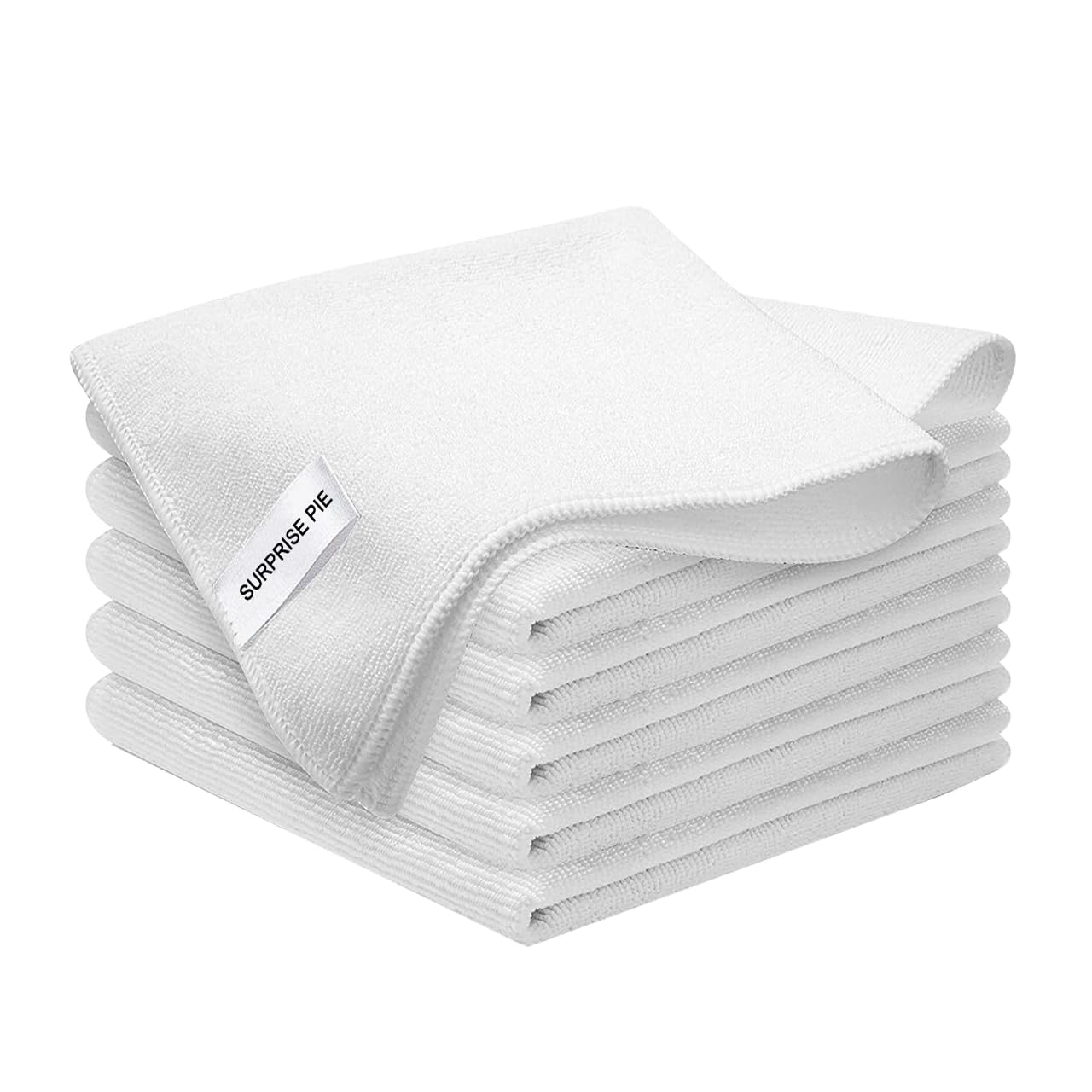 White Microfiber Cleaning Cloth 6Pack Cleaning Rags Absorbant Lint Free Cloth for House Kitchen Car Glass Stainless Steel