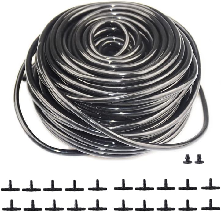 Furnrubden 1/4 Inch Drip Irrigation Tubing, 100Ft Blank Garden Automatic 1/4" Watering Tube Line Watering Drip Kit for Small Garden Irrigation System