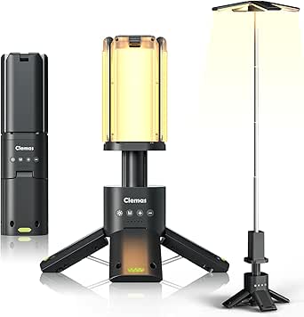 Clemas Telescopic Camping Lights Rechargeable 14000 Mah Led Multifunction Magnetic Lanterns Job Site Lighting Cordless Dimmable Camping Tent Lamp Portable