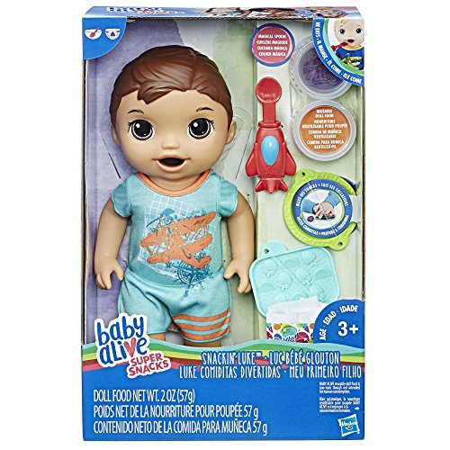 Hasbro Baby Alive Jungen-Puppe Snackin' Luke, Brunette – Bild 3