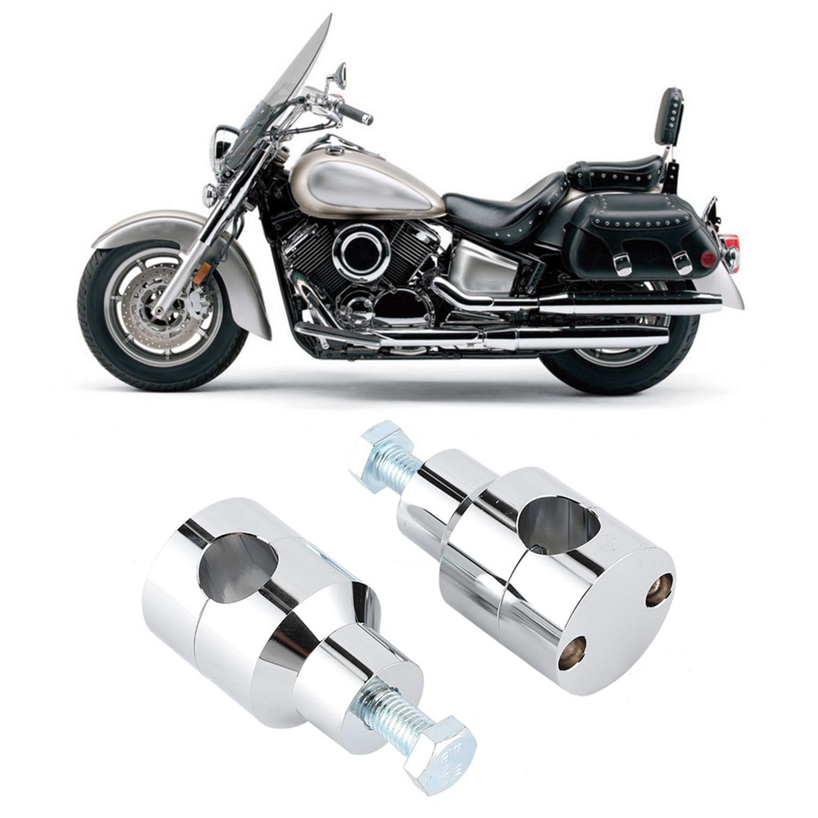 pour riser guidon moto 25mm Pince de rehausseurs de guidon 25mm/1in avec boulon Pièces de moto universelles adaptées pour Bobber Chopper Support de serrage de guidon pour guidon Riser