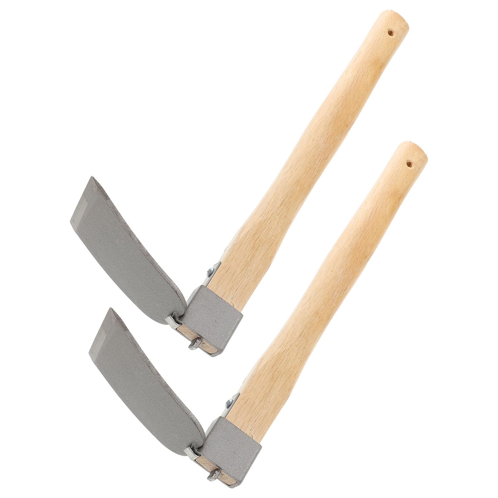 2 Piezas Azada de Jardín Manual de Acero y Madera | Herramienta de Jardinería para Cultivo Doméstico, Mango de Madera, Uso Manual, Formato de 15 Pulgadas
