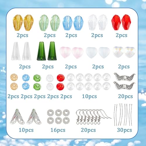 Miniatura 2 de SUNNYCLUE 1 caja de 10 pares de dijes de ángel de la guarda de colores de ángel de la guarda para hacer aretes, kit de iniciación de cuentas de