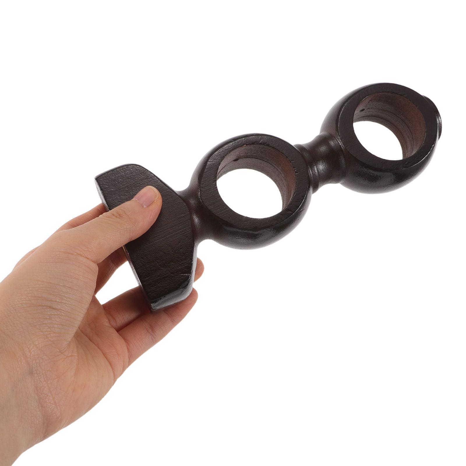Supporto Bastone Tenda Doppio da Parete 2 Pezzi Legno Coffee