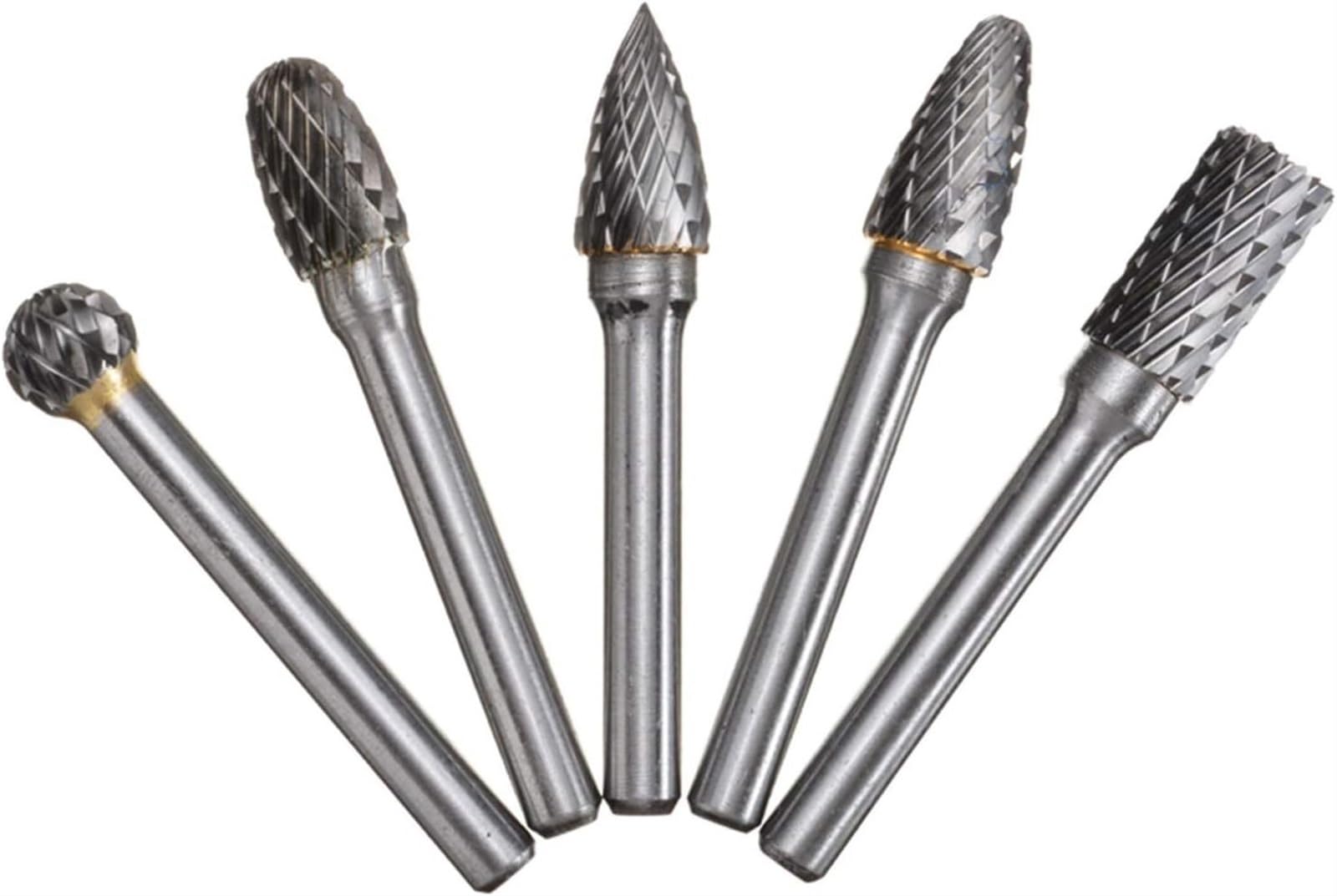Lima de escofina de metal, juego de limas de aguja, 5 piezas de broca de carburo de vástago de 6 mm Lima de broca giratoria, utilizada for desbarbar y pulir metales, utilizada for lima robusta electro