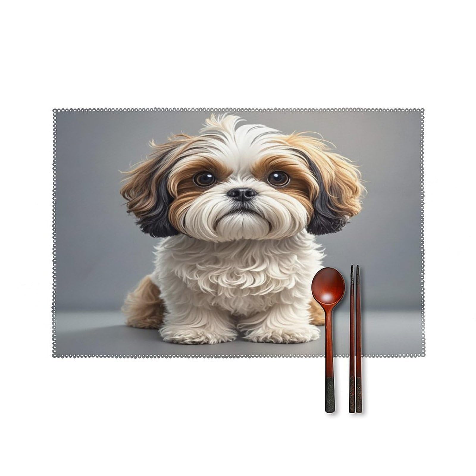 Fekiloot Style Shih Tzu Dog Placemats Set Of 6,Table Mat