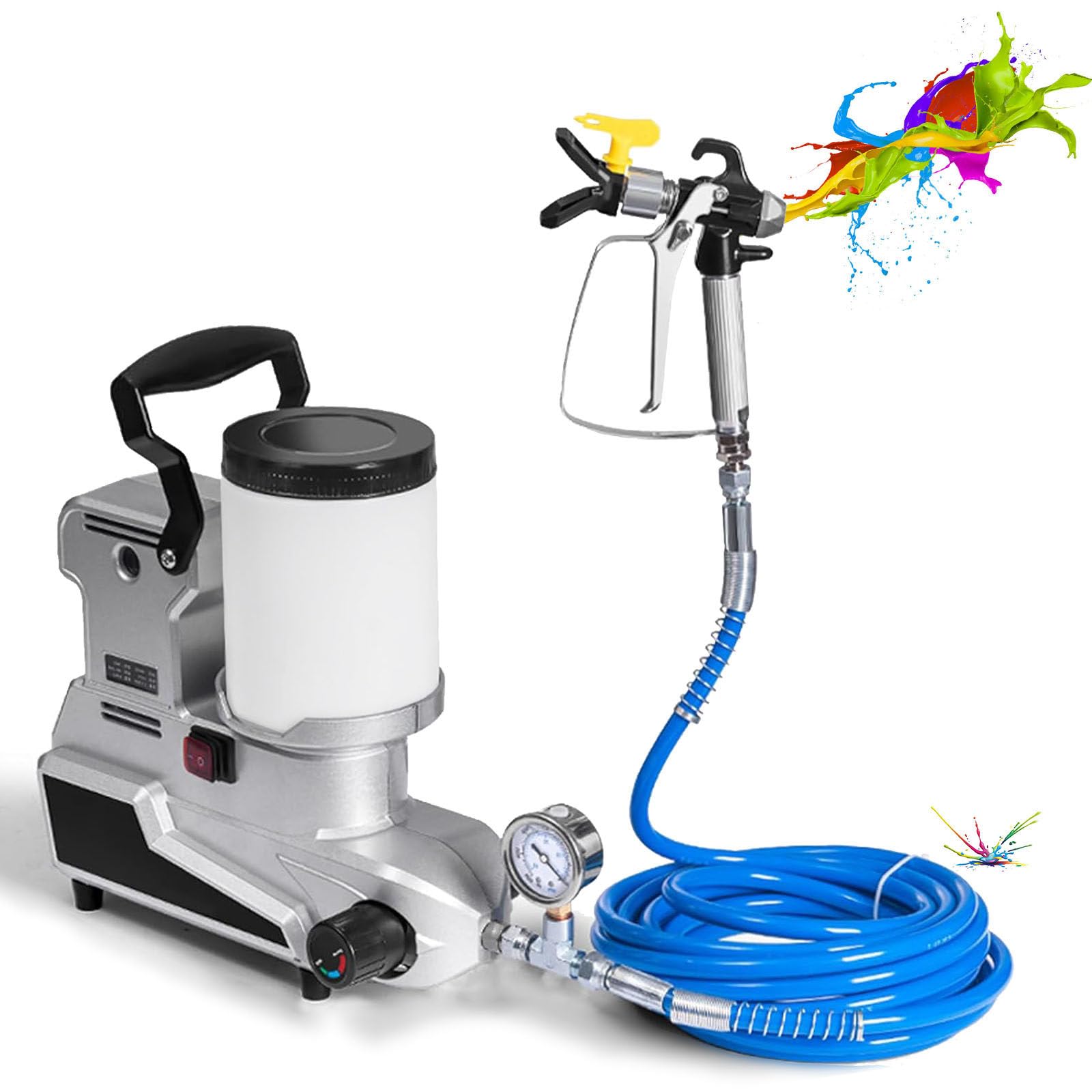 Airless Paint Sprayer, 2.5L/Min Paint Sprayer,with 3 France