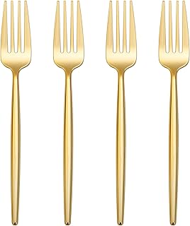 I00000 90 Pcs Gold Plastic Forks,Gold Disposable Utensils, Disposable Heavy Duty Plastic Forks Heat Resistant Perfect for Parties,Wedding,Dinners