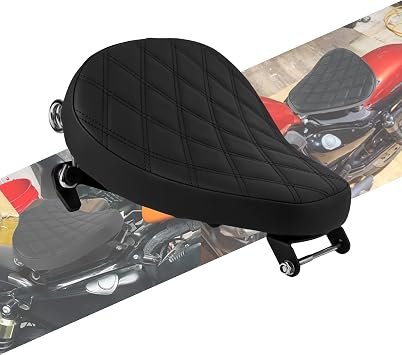 Motorcycle Driver Solo Seat Leather Cushion Pad Compatible With Harley Sportster XL 20102022 diamond pattern