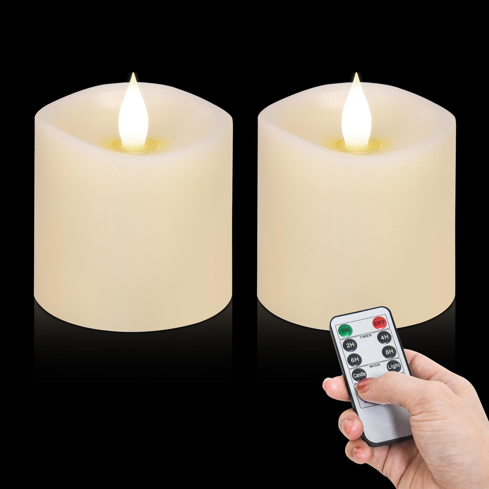 3x3 Flameless Candles Set of 2