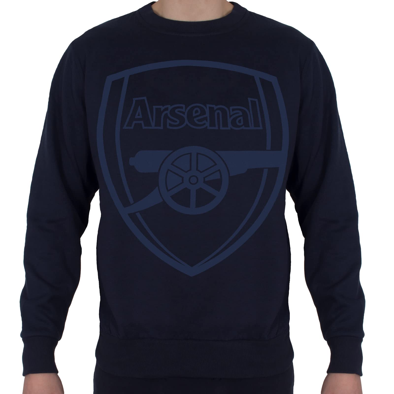 Arsenal F.c. Men's Navy Blue Arsenal Fc Official Football Gift Crest Sweatshirt Top Navy Small