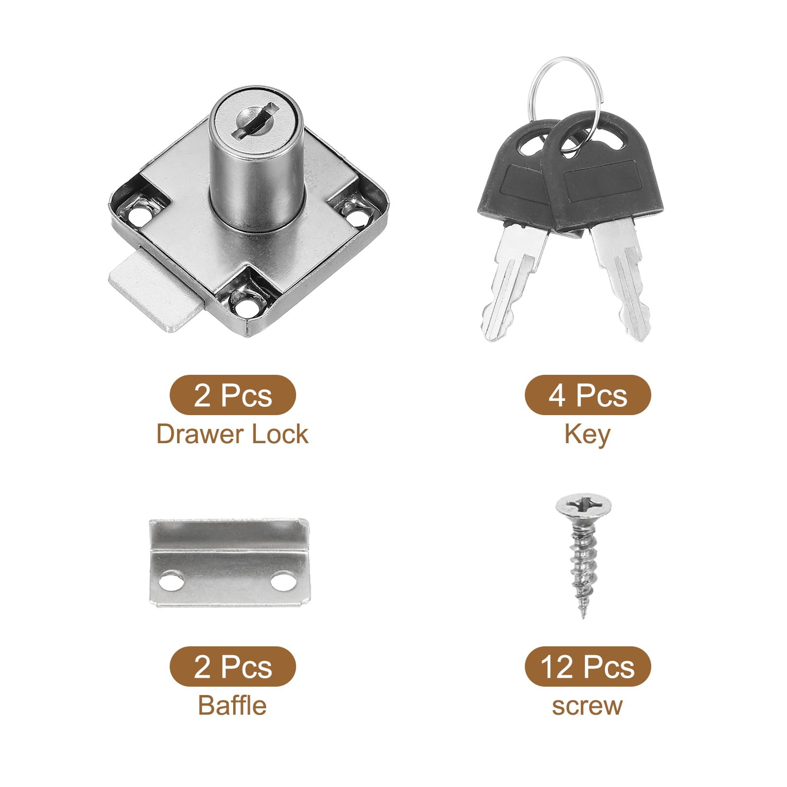 PATIKIL 2 Pack Drawer Lock with Keys - Image 3