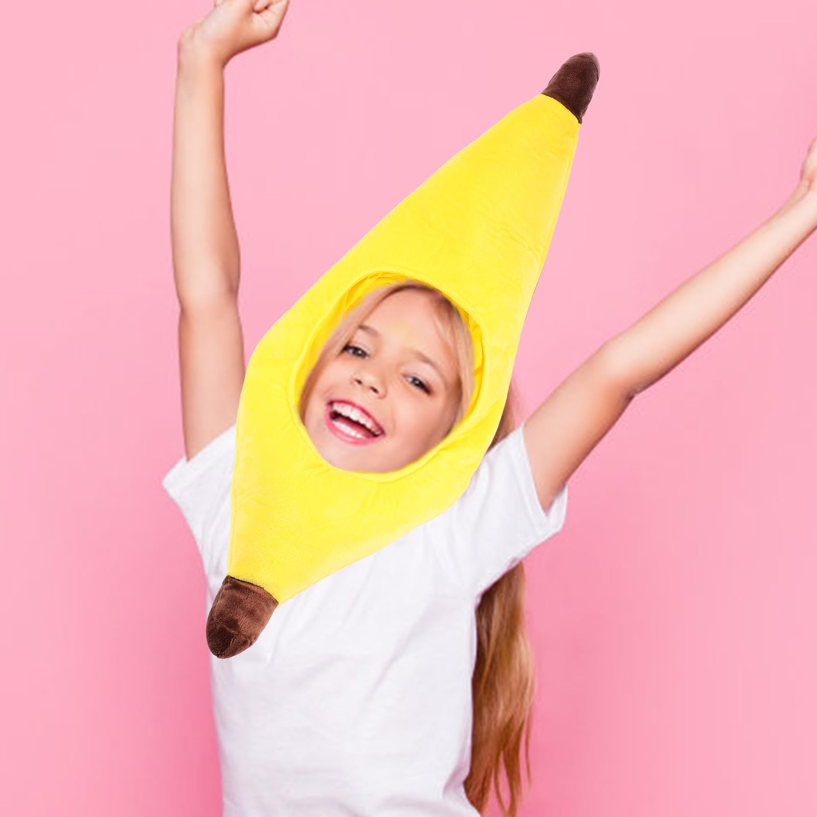 Sombrero de Fiesta Novedoso Forma de Plátano Amarillo, Accesorio Decorativo Ligero y Divertido para Cosplay y Fotos, Gorro de Disfraz para Eventos y Celebraciones