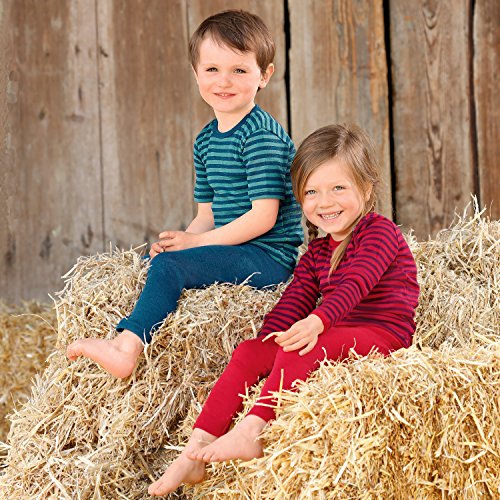 Kid's Short Sleeve Thermal Shirt: Warm and Thin Base Layer Top, Organic Merino Wool Silk, Sizes 2-15 Years4