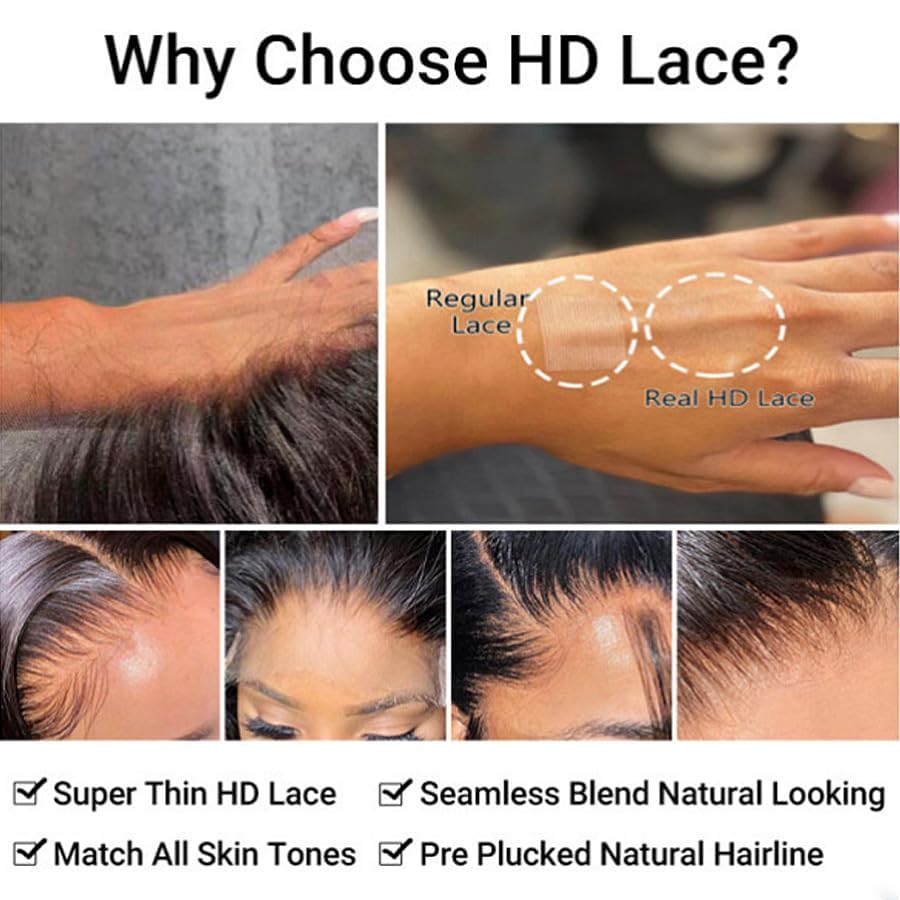 Fushen SKINLIKE 2x6 Real HD SKINLIKE 0.10mm Ultra-thin Invisible Swiss Lace Closure Small Knot Undetectable Melted Virgin Human Hair Closure (2x6 HD Lace Closure-Straight, 16inches)