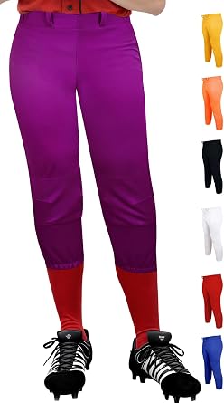 Exxact Sports Girls Softball Pants Knicker/Yoga Style | Knee-Length Low-Rise Youth Softball Pants with 4-Way Stretch Fabric for Practice & Game Day