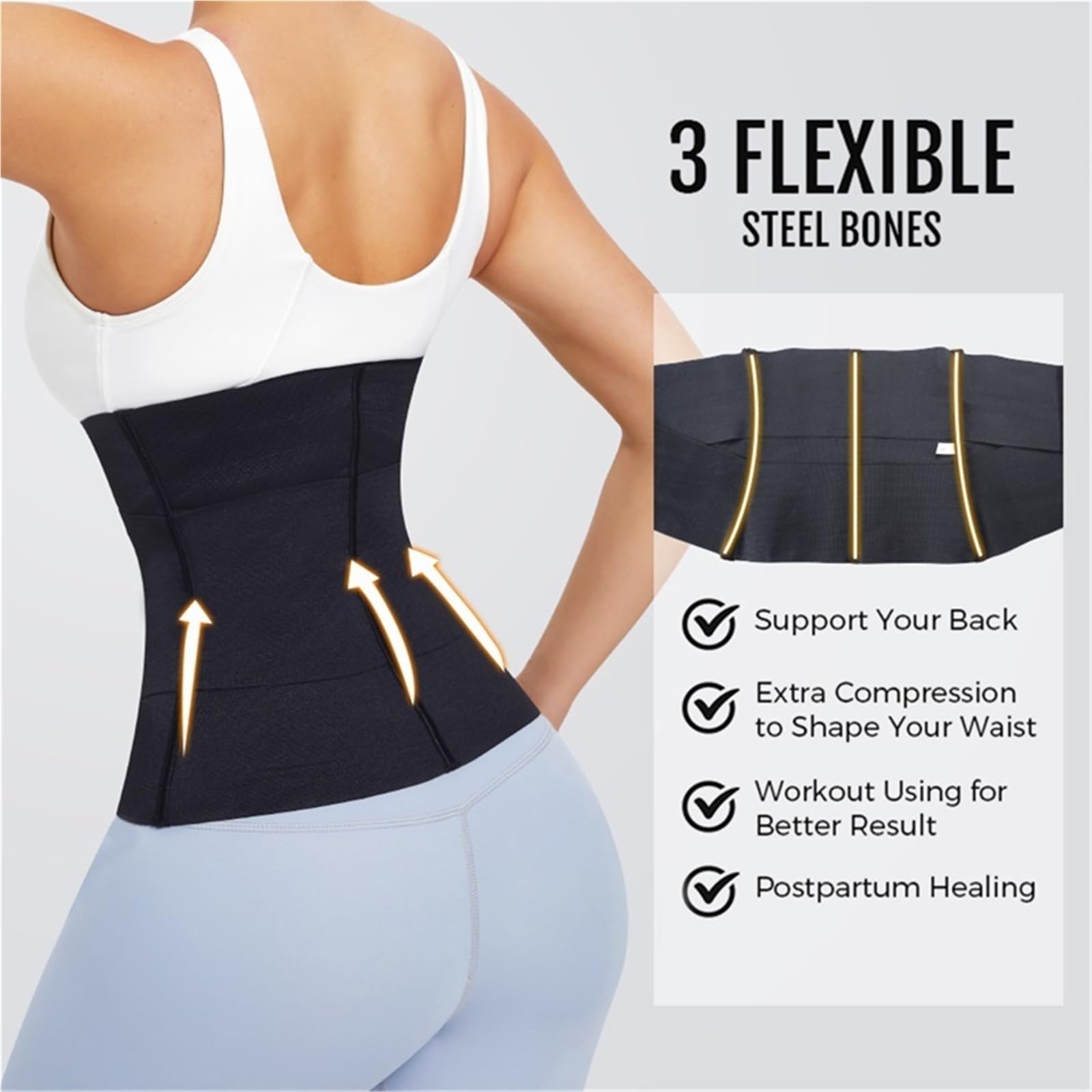 Corsé entrenador de cintura for mujer, faja moldeadora abdomen, corporal, cinturón adelgazante, entrenamiento vientre plano