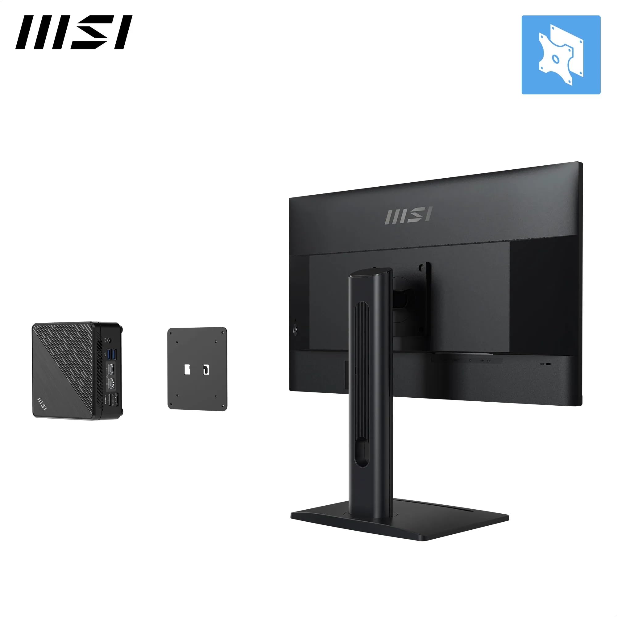 MSI Pro MP275QPG Monitor Profesional WQHD de 27", Panel IPS de 2560 x 1440, 100 Hz, Montaje VESA, adaptative Sync, Ajustable en 4 direcciones, HDMI 2.0b, Negro