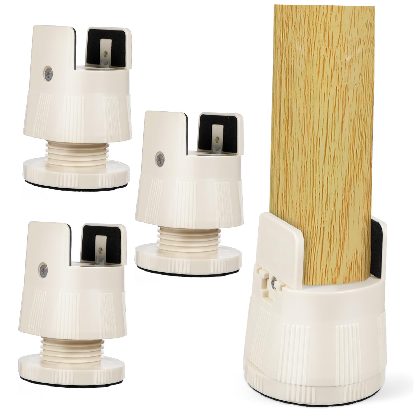 AUTSUPPL 4pcs Adjustable Bed Risers Height Extenders for Furniture Protect Floors Easy Installation Noise Reduction Heavy Duty Support for Couch Chair Desk Legs