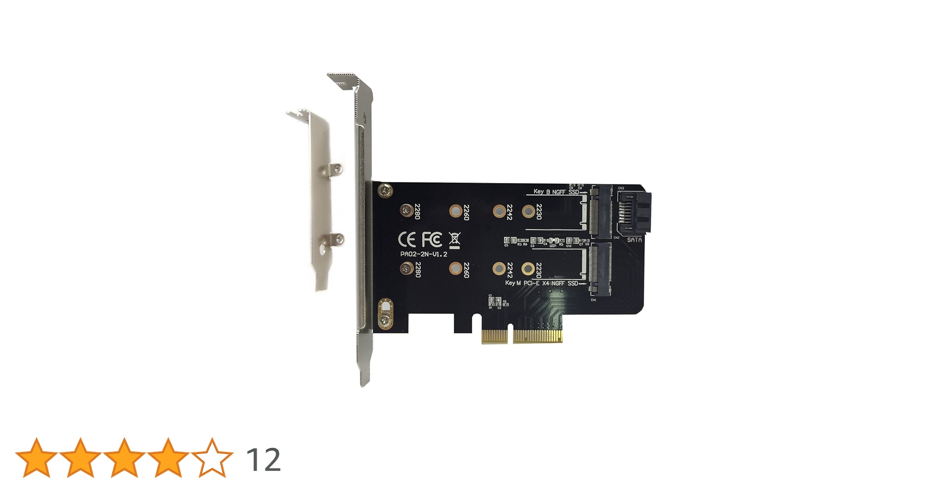 GLOTRENDS PA02 2 in 1 Design 2280 M.2 NVME Adapter Card, M.2 SATA Adapter Card GLOTRENDS PA02 2 in 1 Design 2280 M.2 NVME Adapter Card, M.2 SATA Adapter Card