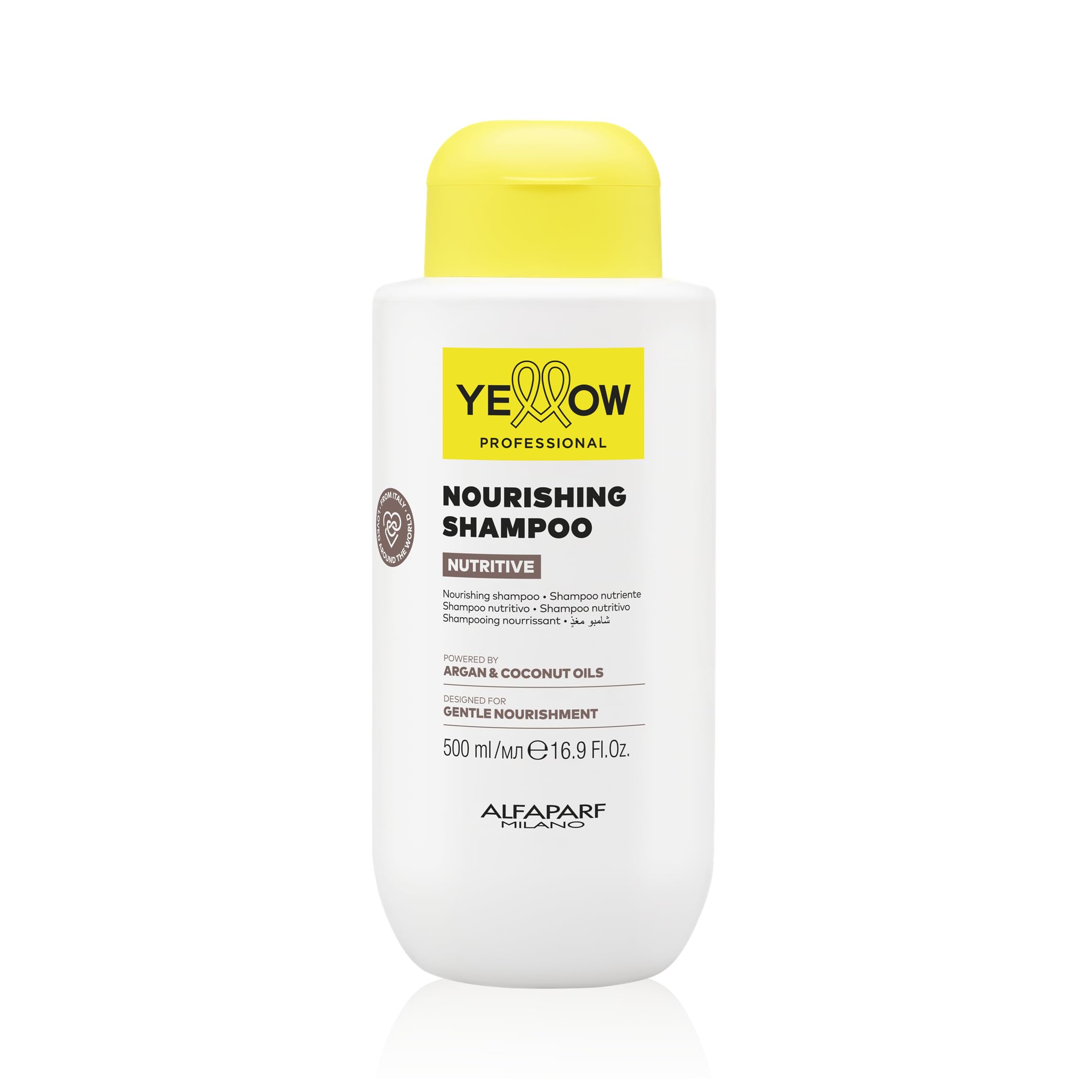 Alfaparf Milano Yellow Professional Moisturizing Shampoo for Dry Hair - Anti-Frizz Shampoo that Nourishes, Hydrates, and Replenishes Hair - Adds Shine - Vegan (16.9 fl oz / 500ml)