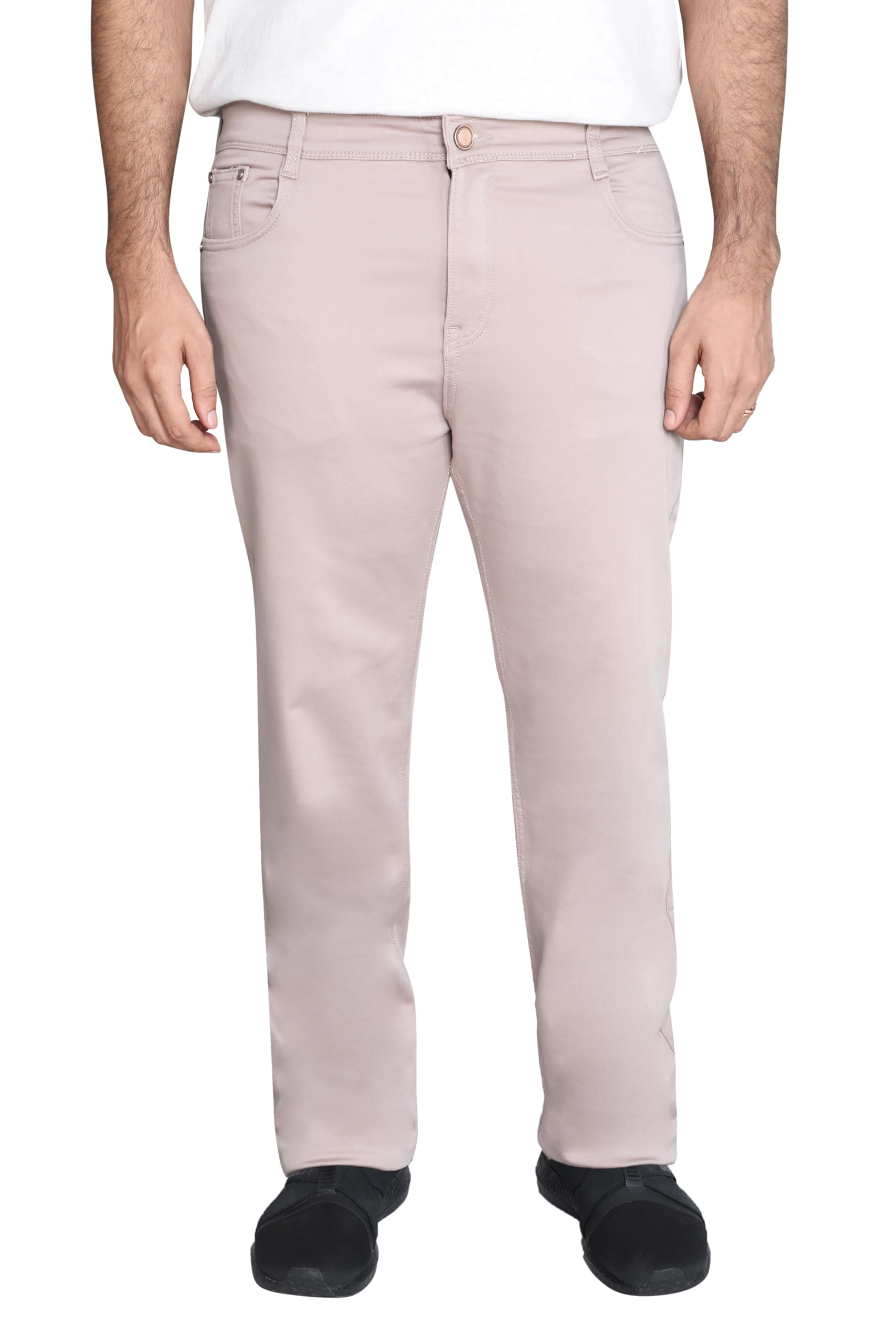 a saba Classic Fit Men’s Plus Size Straight Leg Jeans in Light Pink, Designed for Comfort, Durability, and Everyday Casual Style.-picture-11
