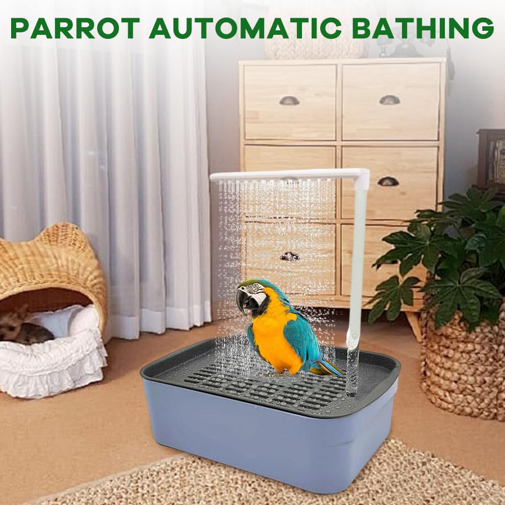 Baignoire Oiseaux Automatique, Electrique Baignoire pour Oiseaux, Baignoire de Douche avec Douche à Circulation Eau, Multifonctionnelle Baignoire Perroquet