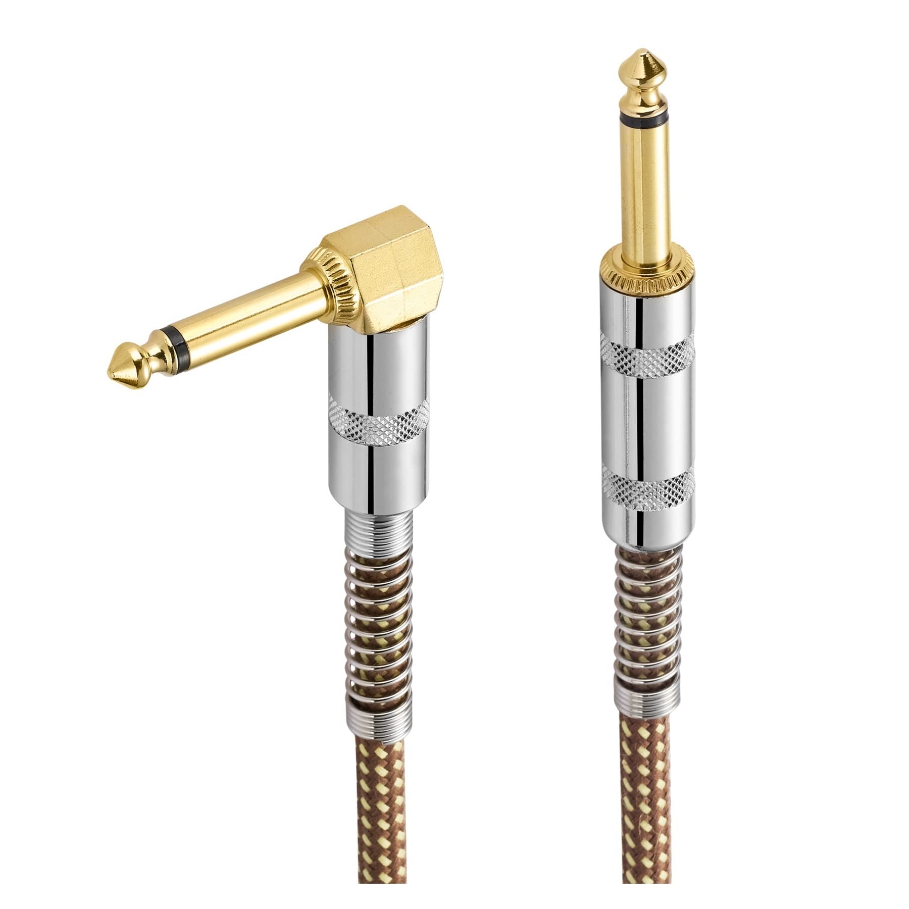 Intrecciato 1/4'' Jack 90 gradi da 6,5 ​​mm a 6,5 ​​mm cavo audio mono placcato oro for amplificatore mixer for chitarra elettrica 1,5 m 3 m 5 m(5m)