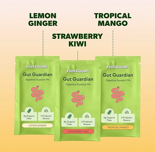 Miniatura 5 de Feel Goods Gut Guardian, fibra orgánica, polvo probiótico y prebiótico, sin azúcar, hierbas para la hinchazón, apoyo a la salud intestinal, salud