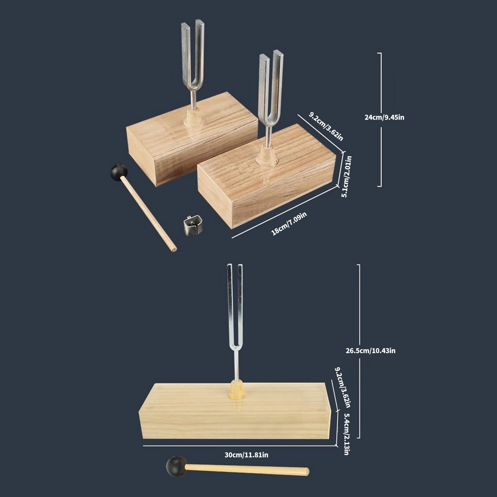 Kit d'expérimentation avec doubles fourches d'accordage 440 Hz et boîte en bois pour l'éducation, laboratoire de physique, résonance sonore