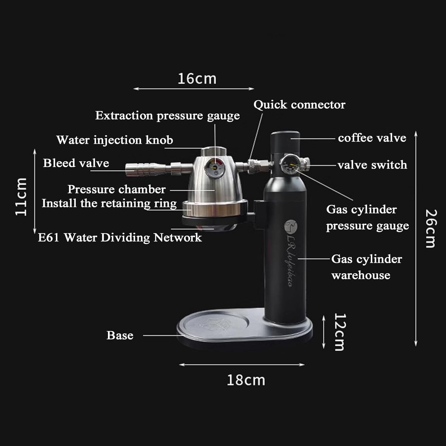 Máquina de café espresso neumática, presión variable de 10 bares, cuenco de polvo de 58,5 mm, escape rápido, perfecta para acampar y viajes al aire libre, el mejor sabor