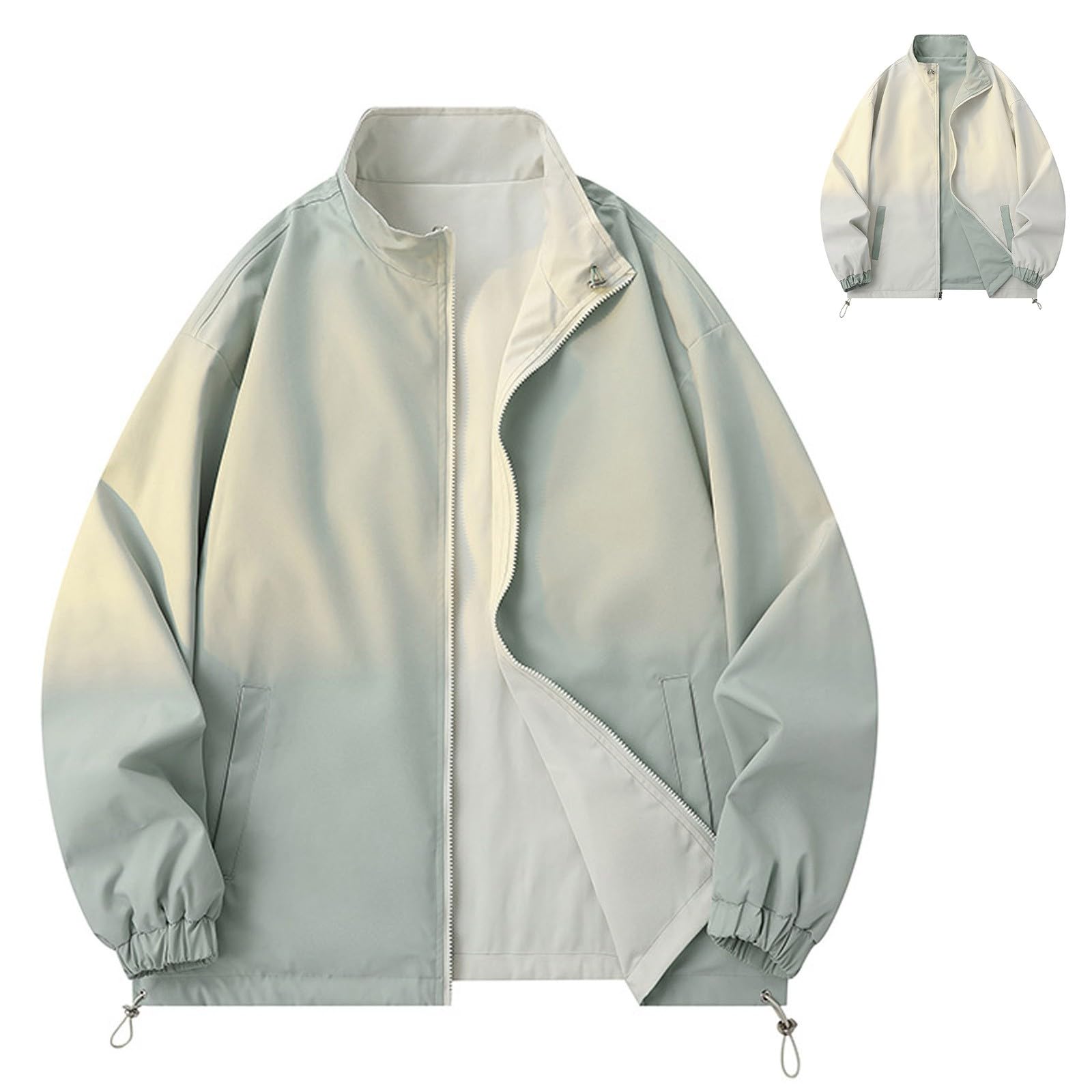 Generico Giubbotto Mezza Stagione Uomo,Giacche Casual da Uomo Leggere E Reversibili per La Primavera E L'Autunno Versatili E alla Moda da Indossare Tutti I Giorni con Elegante Design con Cerniera