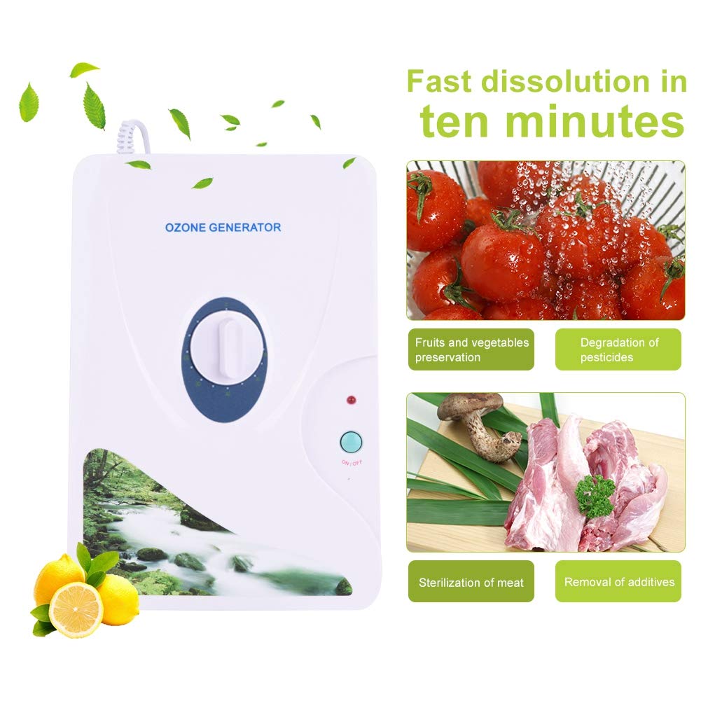 Ozon-Generator 600 mg/h, tragbar mit digitaler Zeitschaltuhr, für Wasser, Gemüse, Obst