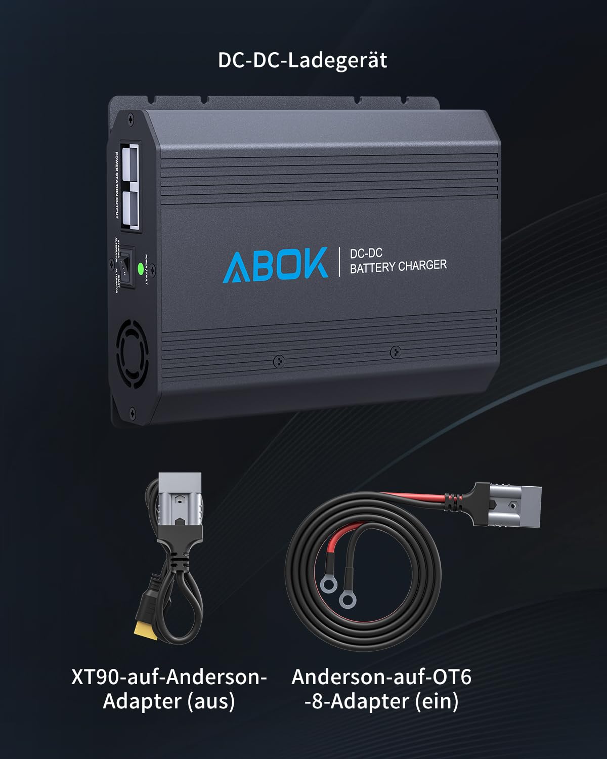 ABOK Acs500 500W DC-DC Ladegerät für Powerstation, Schnellladung, kompatibel mit tragbaren Power Stations, Wohnmobil