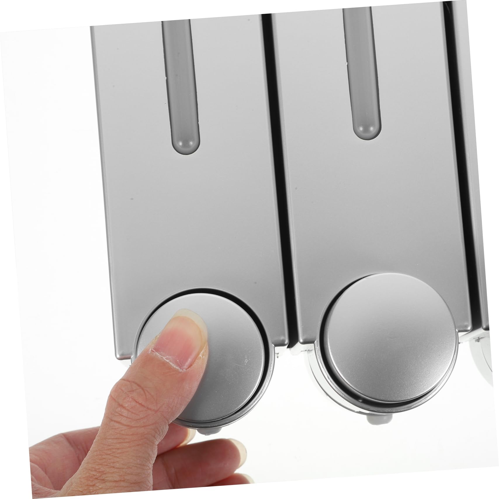 Dispensador de Jabón de Pared de 3 Cámaras, Triple Cabezal, Plata