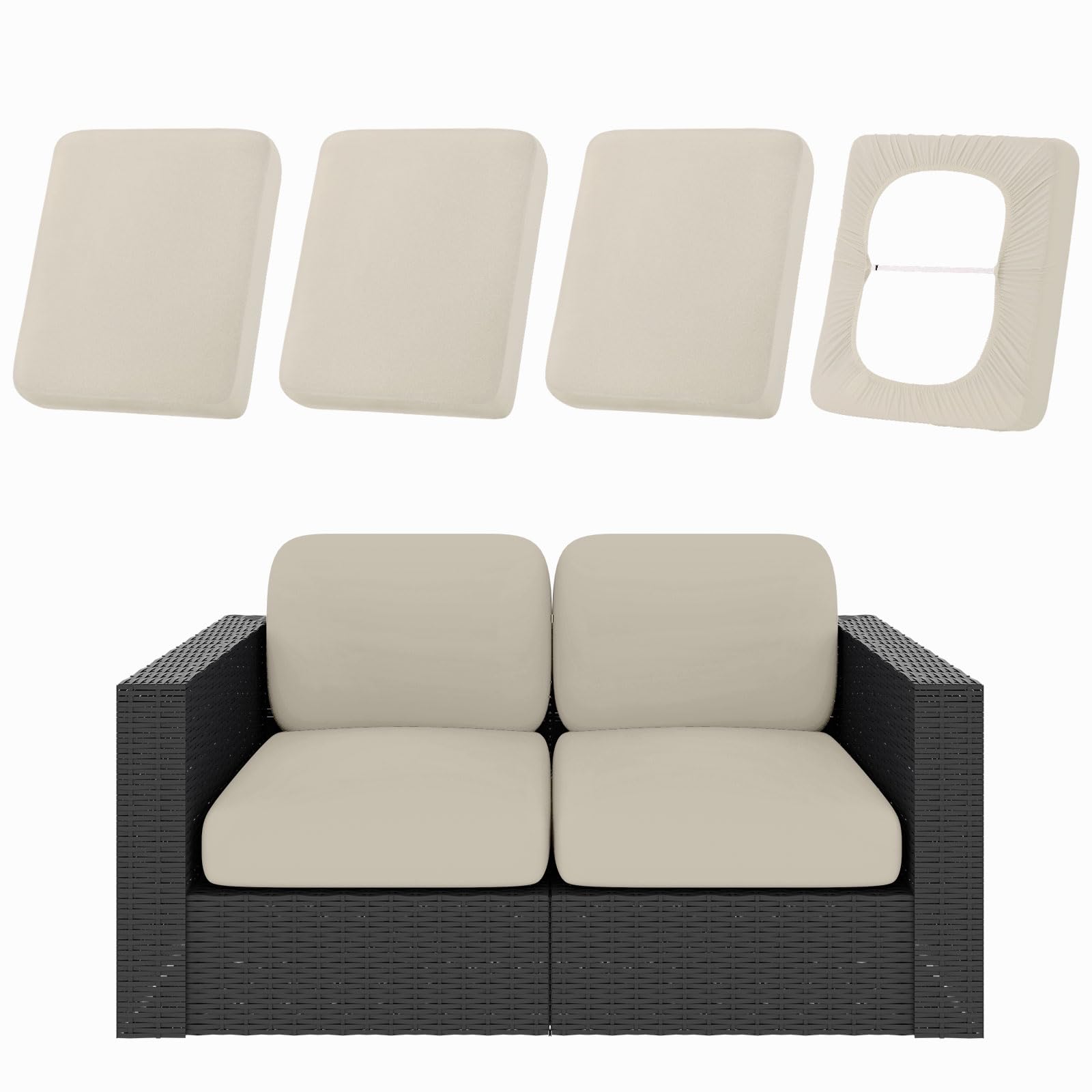 Photo 1 of hyha 12 Piece Patio Cushion Covers, Taupe