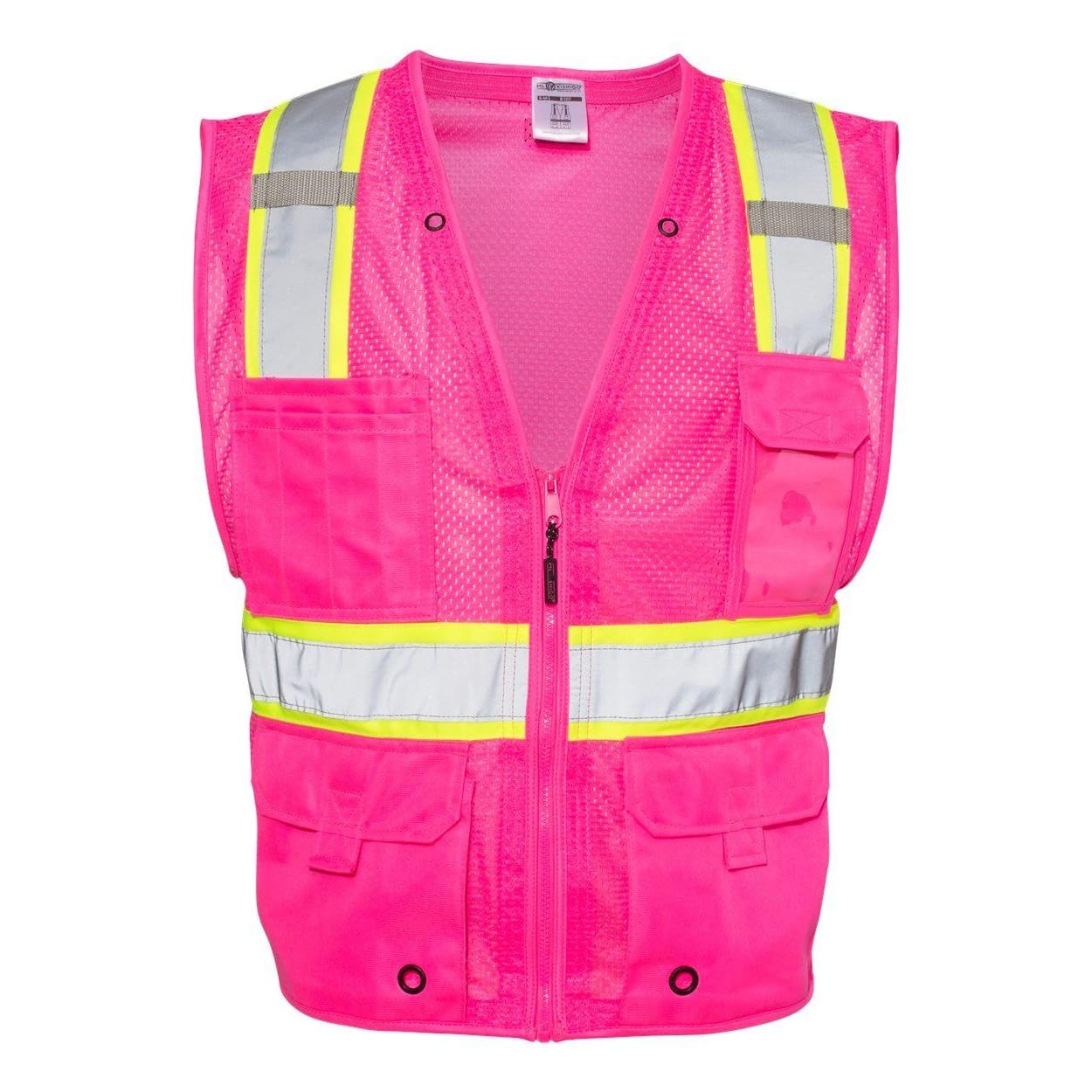 ML Kishigo - Mesh Enhanced Visibility Multi-Pocket Vest - B100-107 - 2XL/3XL - Pink/Lime - B107