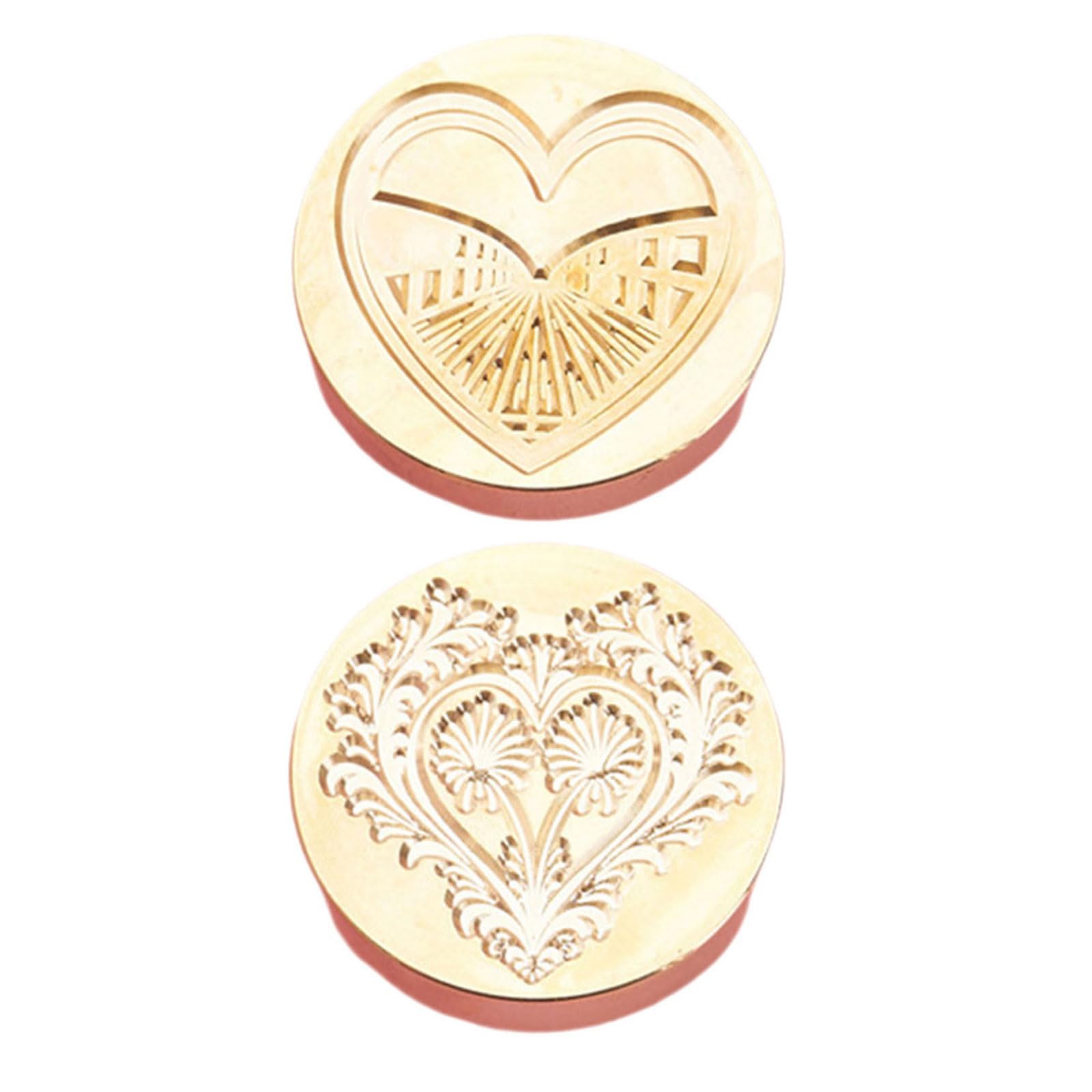 Hsioluted 2Pcs Wedding Sealing Stamp Head for Wedding Invitations Envelope Scrapbooking, Embossed Sealing Stamp Replacements Card Embellishments