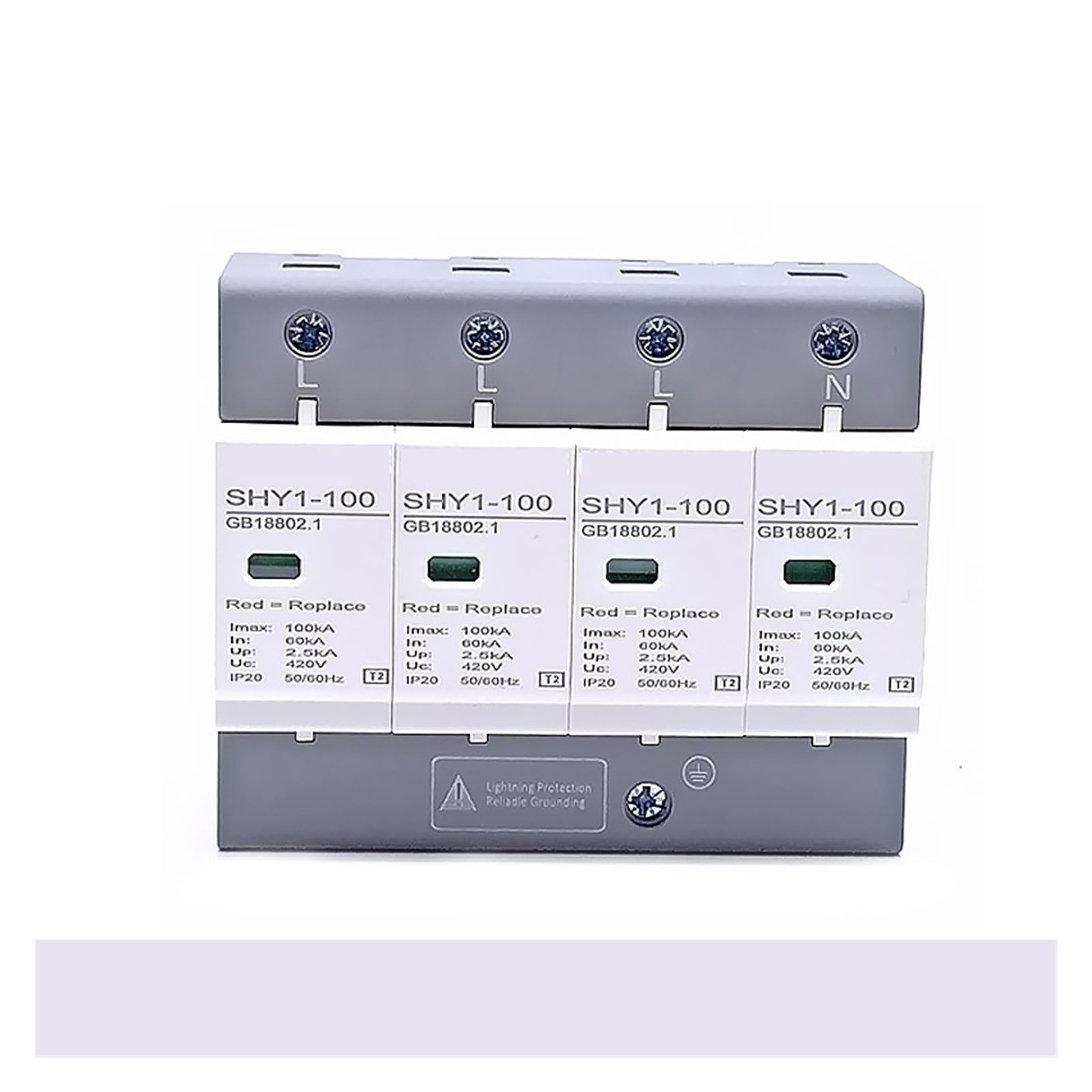 scaricatore SPD AC 3P+N 40~80KA 60KA~100KA Dispositivo di protezione contro le sovratensioni 385V 420V Casa Protezione contro i fulmini Scaricatore Protezione a bassa tensione ( Size : 4P 420V AC , Co