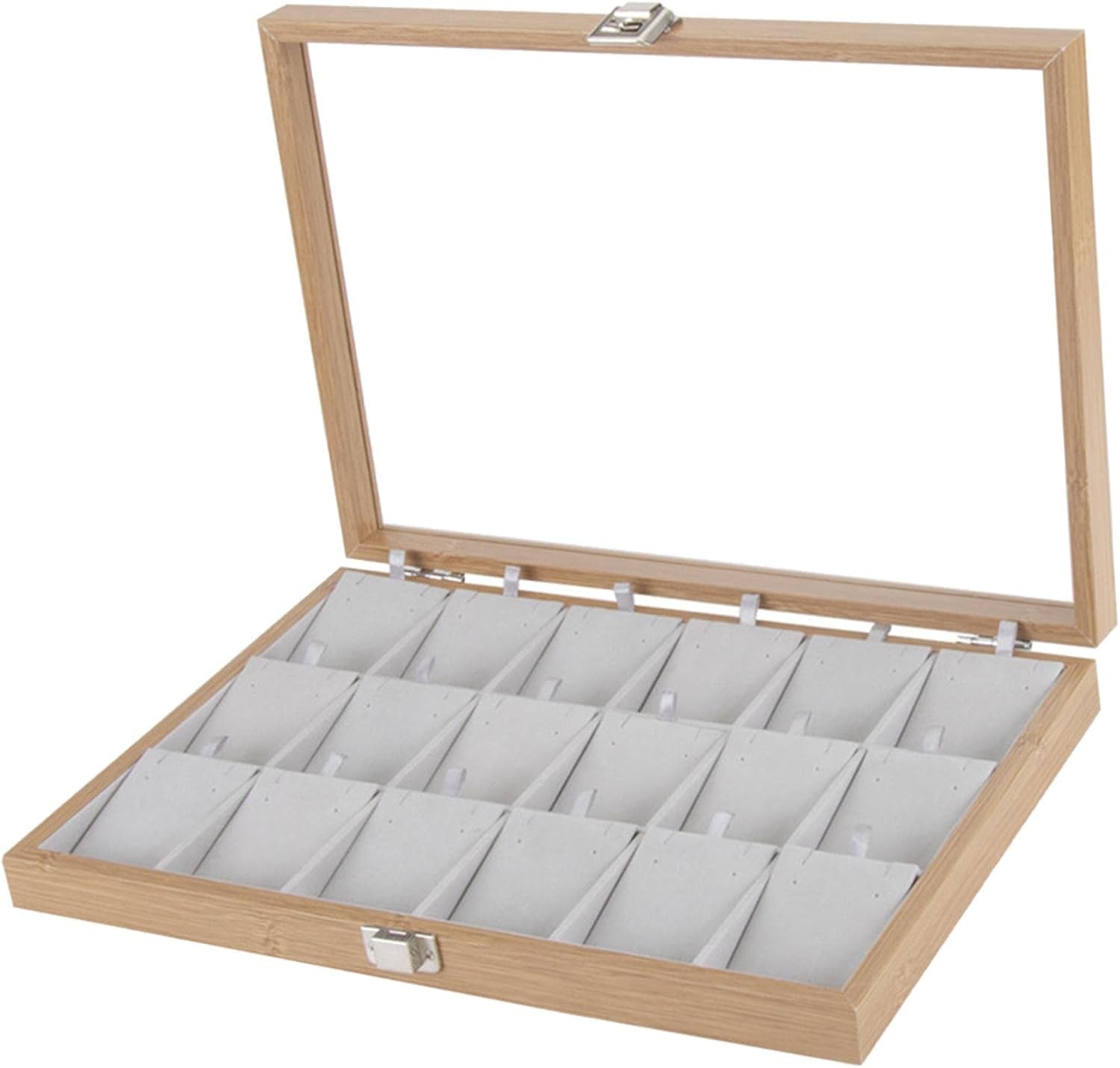 Jewelry Trays Organizer Set with Clear Lid, Jewelry Storage Display Trays for Drawer, Earring Necklace Ring Organizer