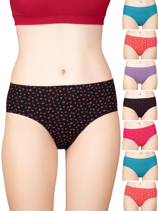 for her Inner Elastic 100% Cotton Hipster Panty Set for Women | Women Innerwear |Hipster Panties for Women | Colors & Prints May Vary |Pack of 8-image-18