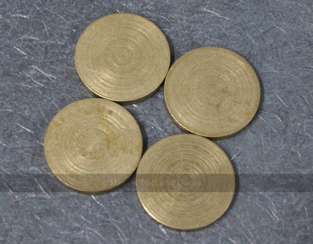 Masters Traditional Games Set of 4 Brass Disks for Toad in The Hole and Other Coin Tossing (39mm)