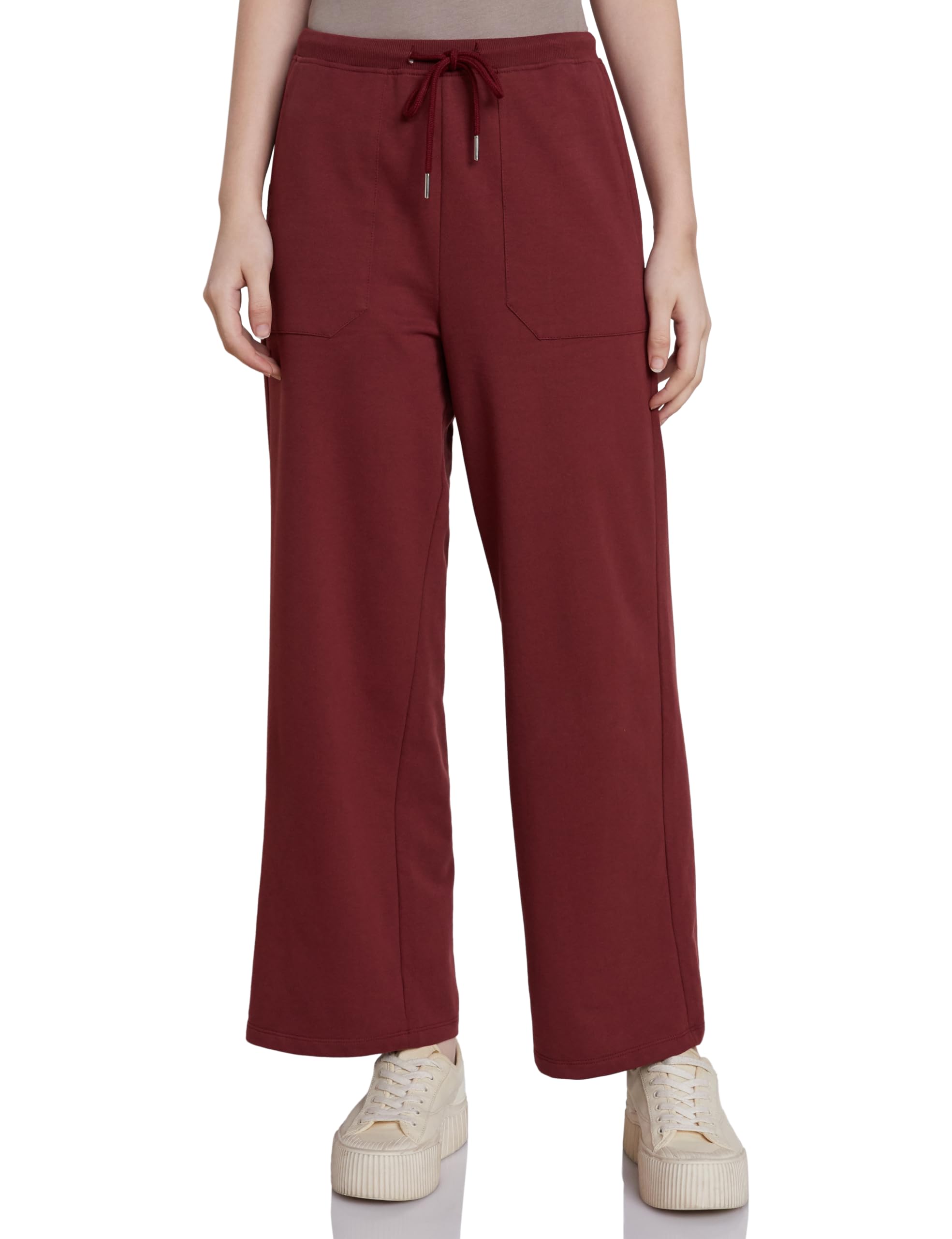 Global Desi Women's Wide-Leg Mid Rise Ankle Length Lounge Pant (Loose Fit) (Available in Plus Sizes) in neutral